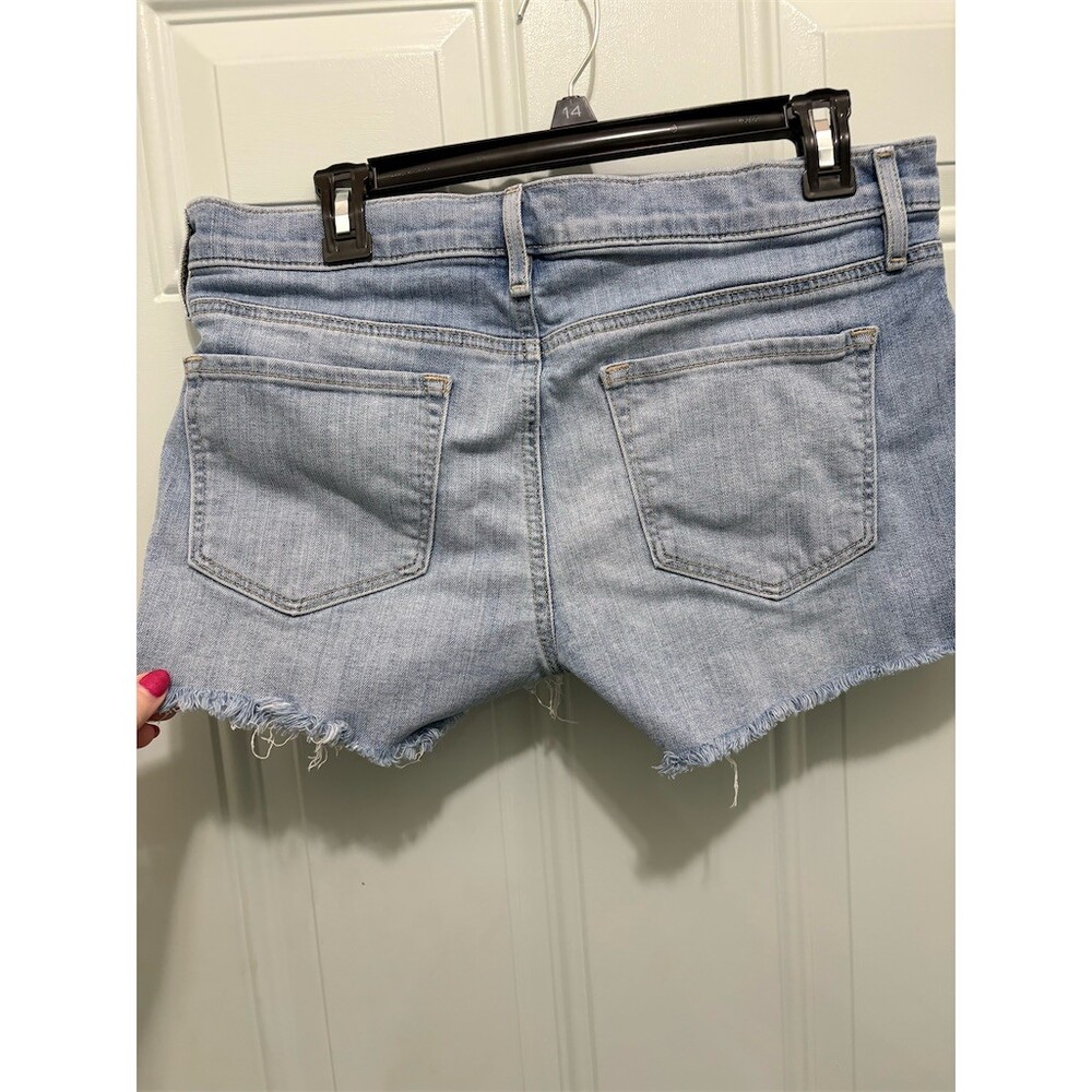 LOFT Denim Cut-Off Shorts Womens Size 8 Light Wash Rainbow Side Stripe - Picture 5 of 11
